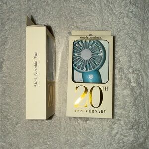 Simply Southern Teal Mini Fan with Gold Accents